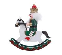 VALICLUD Nutcracker Miniature Wooden Nutcracker Riding Rocking Horse Decor Handcarved Xmas Ornament For Indoor Holiday Display Wood Horse Toy For Christmas Tiered Tray And Shelf