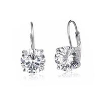 VALICLUD Orecchini Da Donna a Bottone Rotondi Zirconi Cubici Trasparenti a Quattro Artigli, Eleganti Per Matrimonio e Occasioni Speciali