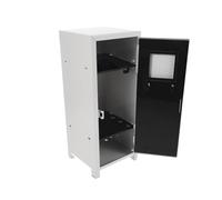 VALICLUD Organizer da Scrivania in Metallo con Coperchio, Scatola Porta Trucchi Mini per Cosmetici, Mobiletto Compatto Portatile per Uso Quotidiano e Viaggi, Colore Bianco Lucido,