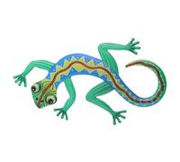 VALICLUD Ornamento Lucertola in Ferro da Appendere alla Parete Decorazione Murale Verde per Interno ed Esterno Accessorio da Parete con Gancio Integrato per Soggiorno Cucina e Giardino