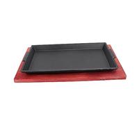VALICLUD Padella in Ghisa Antiaderente Riutilizzabile Piastra Barbecue Rettangolare con Base in per Cucina Induzione Leggera e Portatile per Grigliate e Teppanyaki
