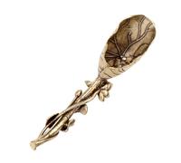 VALICLUD Paletta da Tè in Ottone Massiccio, Cucchiaino Creativo in Rame, Accessorio Pratico per Tè e Decorazione Casa, Mini Spatola per Farina, Uvetta e Sali da Bagno, Design Stile Casuale