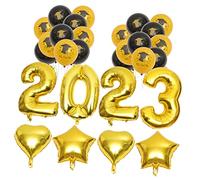 VALICLUD Palloncini Decorativi Laurea in Nero e Oro con Stelle e Cuori Kit Completo per Decorazioni Festa Diploma Addobbi Party Eleganti e Colorati per