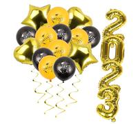 VALICLUD Palloncini Metallizzati Laurea Decorativi Alluminio per Festa Laurea Decorazione Classe con Stelle Oro e Cuori Kit Compleanno e Scuola