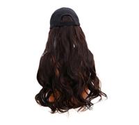 VALICLUD Parrucca Cappello Donna One-piece con Lunghi Ricci Naturali in Resistente al Calore Elegante Copricapo Mosso per Feste Cosplay e Uso Quotidiano