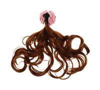 VALICLUD Parrucca Castana Riccia Con Fiori Finti e Clip Per Estensione Capelli Accessorio Per Donne e Ragazze Adatto Feste e Cosplay