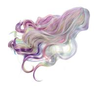 VALICLUD Parrucca Sintetica Lunga Riccia Frangia Parrucca Bob da Donna per Feste Accessori per Capelli Design Colorato Arcobaleno per Halloween e Cosplay
