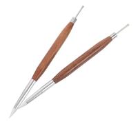VALICLUD Penna per Scultura Unghie Doppia Punta 2 Pezzi Impugnatura in Legno e Setole in Silicone, Design Giapponese per Nail Art a Casa e Studi Professionali
