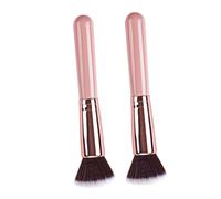 VALICLUD Pennello per Cosmetici Creativi 2 Pezzi Set Pennelli per Trucco Professionale Pennello Fondotinta Flat Top Rosa per Trucco Viso Quotidiano da Viaggio