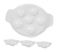 VALICLUD Piatto e Teglia Per Chiocciole in Ceramica 18 Cm Resistente Alte Temperature Con Doppia Maniglia Ergonomica Per Cene Familiari Set Da 4 Pezzi