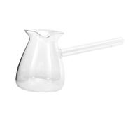 VALICLUD Pitcher in Vetro Borosilicato con Lungo Caraffa Latte e Leggera e Resistente Versatore Speciale per Latte Sciroppi e Salse Tazza per Espresso e Cappuccino