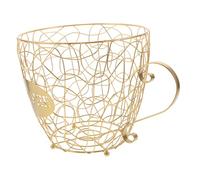 VALICLUD Porta Capsule Caffè in Metallo Dorato a Forma di Tazza Organizer Compatto per Casa e Bar Cestino Porta Frutta da Cucina