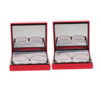 VALICLUD Porta Lenti Contatto Compatta Contenitore Viaggio per Lenti Contatto Sigillo di Perdite Custodia Trasparente Finestra di Visualizzazione