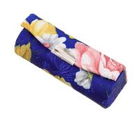 VALICLUD Porta Rossetto Ricamato in Seta Con Specchio, Custodia Portatile Per Rossetto e Organizer Da Viaggio, Pochette Floreale Vintage Per Cosmetici, Borsa Per Trucco Da Donna, Blu Elegante