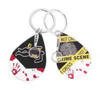 VALICLUD Portachiavi Con Lente d Ingrandimento Tema Detective in Accessorio Scena Del Crimine Halloween Regalo Carnivale Per Donne e Uomini Design Portatile e Resistente