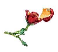 VALICLUD portagioie rosa mazzo di rose arco impostore mazzolino calendula porta gioielli a forma di rosa decorazione a smalto porta anello smaltato figura rosa smaltata magnete rosso