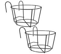 VALICLUD Portavasi da Balcone 2 Pezzi in Ferro Battuto Mensola Sospesa Rotonda Extra Large 30 CM per Piante da Esterno e Decorazioni da Parete