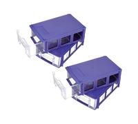 VALICLUD Scatola Organizer a Cassetti Divisori in Plastica 4 Pezzi Blu | Spazio Interno Personalizzabile, Schede Etichetta Incluse, Resistente a Usura e Rotture