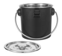 VALICLUD Secchio Estinguente per Barbecue in Acciaio Inox Nero, Rotondo | Chiusura Ermetica, Resistente alla Corrosione, Facile da Pulire, per Bbq All’aperto e Feste