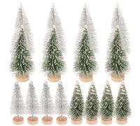 VALICLUD Set 16 Alberi in Miniatura per Modellismo Alberi Artificiali in Plastica per Diorami e Paesaggi Fai da Te Realistici 7-9 CM Base in Legno e Rivestimento Floccato