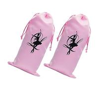 VALICLUD Set 2 Borse Per Scarpe Da in Raso Coulisse, Organizer Per Scarpette Da Morbide 13x27 Cm, Sacchetti Porta Scarpe Per Danza, Allenamento e Fitness