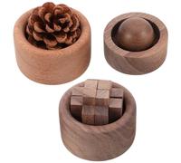 VALICLUD Set 3 Diffusori Profumo in Legno Naturale, Mini Aromaterapia Portatile a Forma di Sfera per Ufficio, Zona Yoga, Camera da e Viaggi