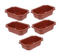 VALICLUD Set 5 Pezzi Vasi Rettangolari per Bonsai in Plastica Traspirante Drenaggio Piccoli Vasi per Piante da Interno e Balcone Fioriere Decorative per Soggiorno e Giardino