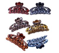 VALICLUD Set 6 Pezzi Mollette per Chioma Donna Eleganti in Resina con Motivo Leopardo, Clip per Chioma Facili da Trasportare Adatte per Uscite e Occasioni Speciali
