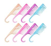 VALICLUD Set 8 Pettini a Denti Larghi Curvi in Plastica per Chioma Ricci e Lunghi Pettine Districante e per Riga con Manico a Coda per Donna e Uomo Styling e Separazione Chioma Bagnati e