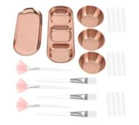 VALICLUD Set Completo per Uso Domestico e Spa Professionale Spatola Facciale Pennelli Piatti a Ventaglio con Ciotole in Acciaio Inox e Spugna Compressa per Maschere Viso