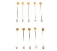 VALICLUD Set da 10 Spille da Bavero Perla Marrone Dorata, Spilla di Sicurezza in Rame, Accessori Fai-da-te per Abbigliamento Femminile, Decorazione Elegante per Feste e Uso Quotidiano