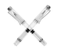 VALICLUD Set da 2 Penne Stilografiche Ricaricabili Trasparenti con Pistone, Penne a Inchiostro per Calligrafia e Scrittura Studenti, Cancelleria Scuola e Ufficio, Presa Ergonomica per Uso