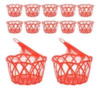 VALICLUD Set da 20 Sacchetti in Rete Riutilizzabili per la Conservazione di Uova Frutti di Mare e Ortofrutta Cesti in Plastica Rossa con Ventilazione per Uso Alimentare e Stoccaggio in
