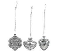 VALICLUD Set da 3 Infusori per Tè in Acciaio Inossidabile Riutilizzabili Design a Catena, Forme Creative a Cuore, Conchiglia e Zucca per Casa e Ufficio
