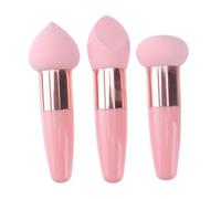 VALICLUD Set da 3 Penne Spugna per Trucco Multifunzionali Rosa, Applicatori Cosmetici Delicati e Lavabili per Polvere e Cipria, Strumenti Make Up per Pelli Sensibili e Uso Stile Casuale