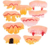 VALICLUD Set di 10 Denti Divertenti da Scherzo, Denti Brutti E Cattivi, Accessori per Travestimenti per Halloween E Feste