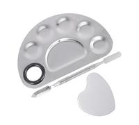 VALICLUD Set Palette per Miscelazione Smalti Unghie Argento in Acciaio Inossidabile Leggero e Lavorazione Fine per Nail Art Pratiche e Precise