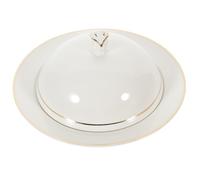 VALICLUD Set Piatti da Dessert e Bistecca in Ceramica con Coperchio, Piatti da Portata Creativi per Insalate e Pasta, Stoviglie Sicure e Compatte per Uso Quotidiano