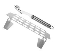 VALICLUD Set Utensili Barbecue in Metallo Argento con Graticola per Pollo e Supporto Peperoncino Multifunzionale Facile da Pulire per Cucina e Barbecue