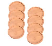 VALICLUD Sottovasi per Vasi di Fiori in bambù, Set da 8 Piattini Rotondi Impermeabili per Piante da Interno, Vassoio Portafiori Leggero e Resistente per Balcone, Davanzale e Scrivania