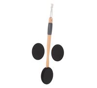 VALICLUD Spazzola da Bagno in Eva e Legno con Manico Nero, Set Versatile con Testine Intercambiabili e Impugnatura Migliorata per Applicare Lozione sulla Schiena