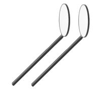 VALICLUD Specchio per Extension Ciglia Portatile 2 Pezzi, Specchietto Rotondo in Vetro 7,4x2,4 Pollici Manico, Acciaio Inox Resistente Umidità, Accessorio Trucco Professionale per Salone