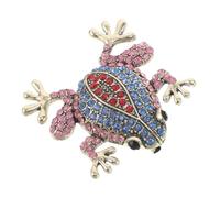 VALICLUD Spilla a Forma di Rana Miniatura con Strass, Spille a Bavero Decorative per Donna e Ragazza, Accessorio Leggero e Sicuro per Scialli, Abiti e Zaini, Idea Regalo Gioielli Natale