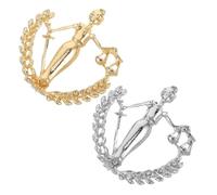 VALICLUD Spilla da Bavero Bilancia della Giustizia in Lega 2 Pezzi Spilla da Colletto di Camicia e Giacca per Uomo e Donna Accessorio Formale Professionale per Avvocati e Giudici