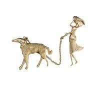 VALICLUD Spilla Donna in Lega con Design Donna che Porta Spasso Cane Accessorio Moda Brillante per Giacche Maglioni e Borse Adatta per Eventi Casual e Formali