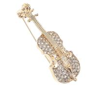 VALICLUD Spilla Forma Di Chitarra Con Cristalli Spilla Musicale Per Bouquet e Mantello Accessorio Da Bavero Per Scialle Per Uomo e Donna Colore Oro