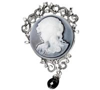 VALICLUD Spilla Vintage Elegante Donna Ritratto di Bellezza in Cristallo e Lega, Leggera e Decorativa, per Cappelli e Regali la Giornata della Mamma