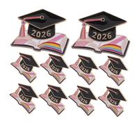 VALICLUD Spille Commemorative Laurea 2026 in Lega di Zinco, 10 Pezzi, Design Cappello da Dottorato e Libro, Leggere e Creative, Perfette per Zaini e Feste di Laurea