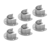 VALICLUD Staffa per Asta Armadio a Forma di U in Acciaio Inox 6 Pezzi, Supporto Flangiato da 32 Mm con Viti e Tubi di Espansione, Fissaggio Stabile per Organizzazione Guardaroba