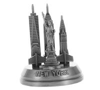 VALICLUD Statua Decorativa Skyline New York in Metallo, Statuetta Centrotavola Compatta 7x7x8,7 Cm, Decorazione Casa e Ufficio Design Architettonico Moderno e Omaggio Ai Monumenti Iconici
